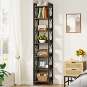 78.7 Inch Extra Tall Narrow Bookshelf, 7 Tier Skinny Bookcase for Small Spaces