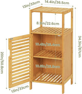 Bamboo Cabinet, Bathroom Storage Cabinet with Single Door and Shelf, Freestanding Bathroom Cabinet,