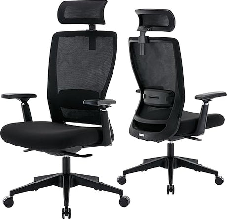 400LBS Heavy Duty Mesh Ergonomic Office Chair Height Adjustable Swivel Computer