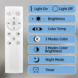 32" Modern LED Ceiling Light - Dimmable 6-Ring Semi Flush Mount