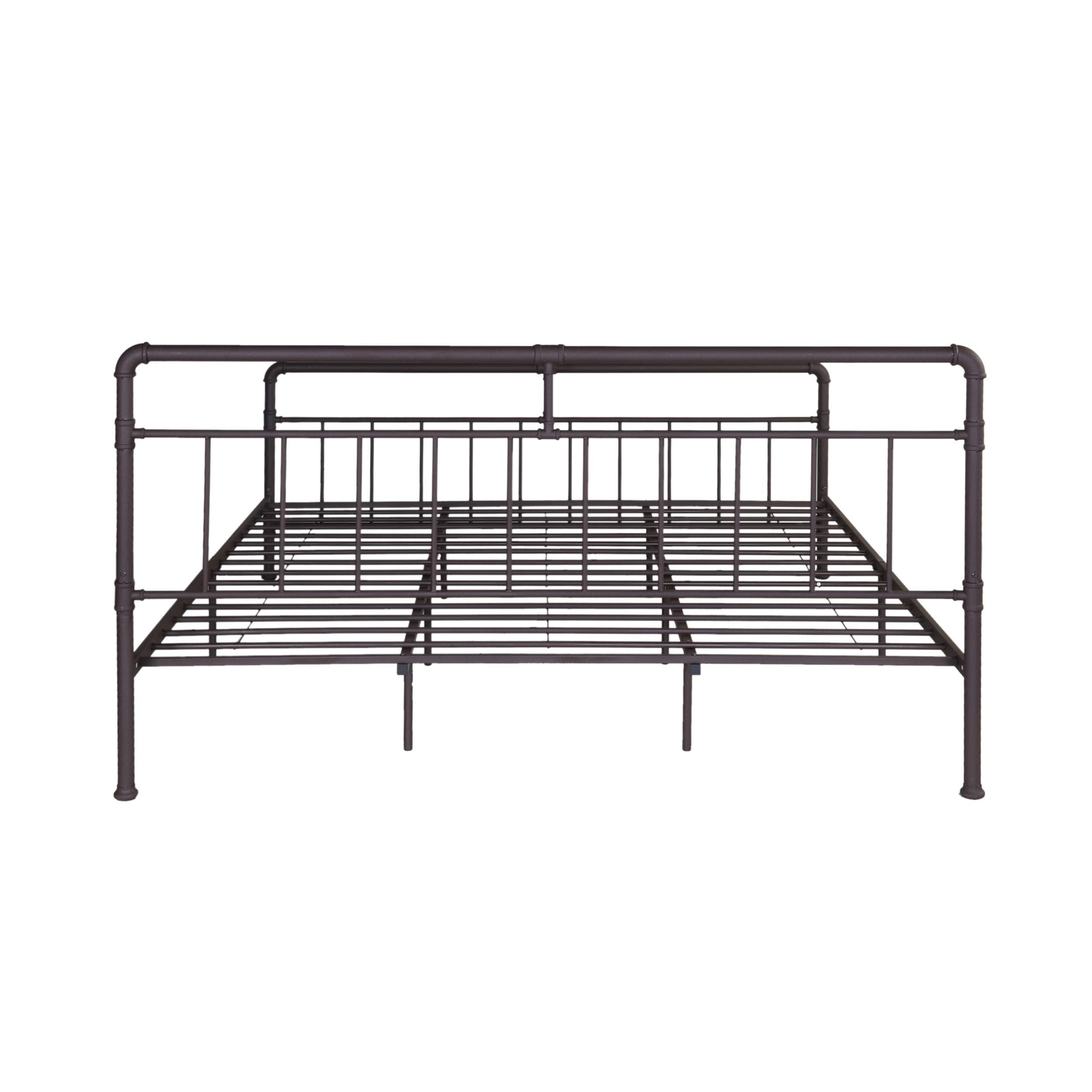 Sally King-Size Iron Bed Frame, Minimal, Industrial, Hammered Copper