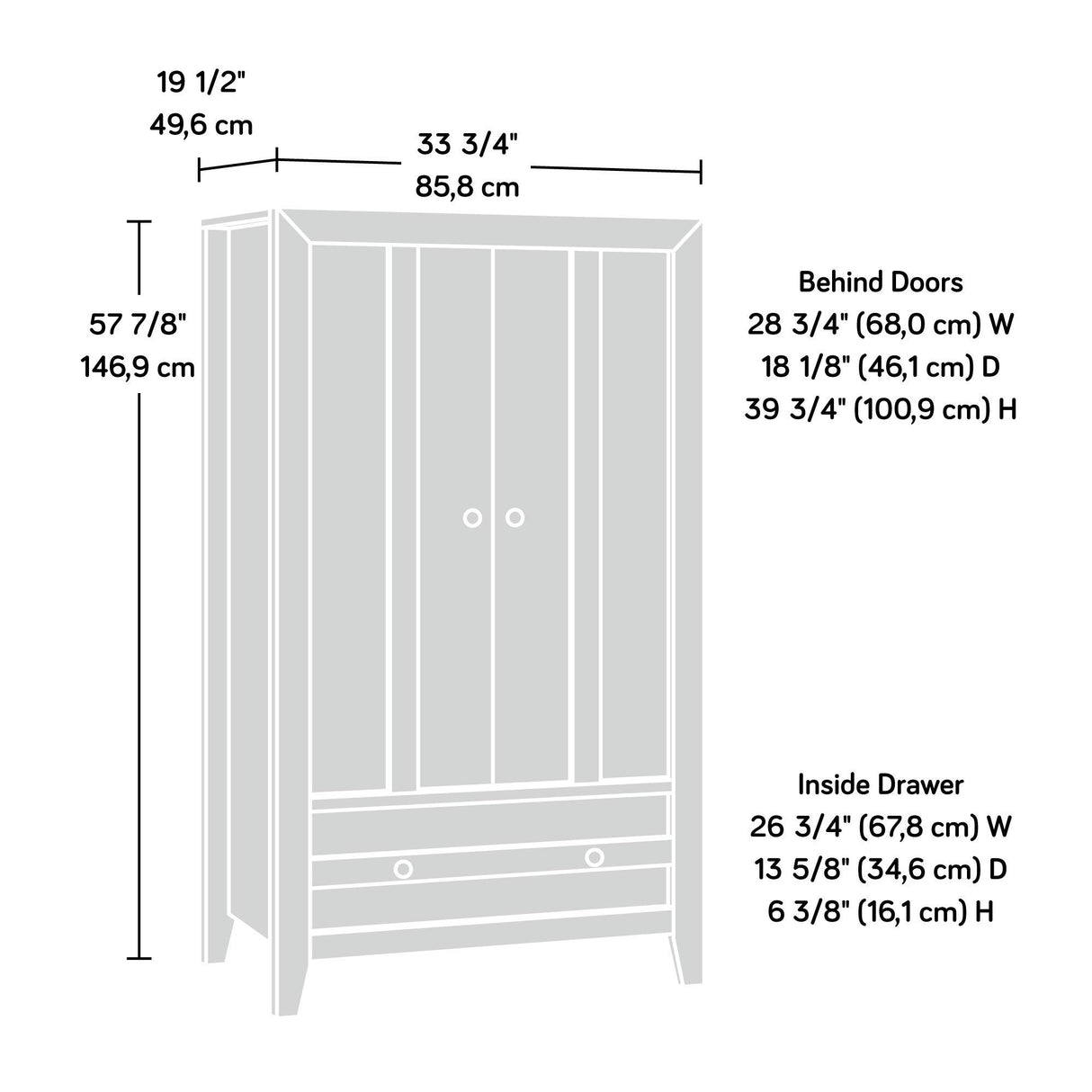 Dakota Pass Armoire, Craftsman Oak finish