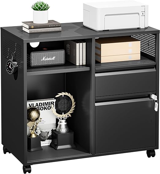 Metal File Cabinet,Lockable Lateral Filing Cabinet for Letter/Legal/A4 Size Files