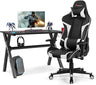 Gaming Desk & Chair Combo Set - Ergonomic Racing Style with Lumbar Support