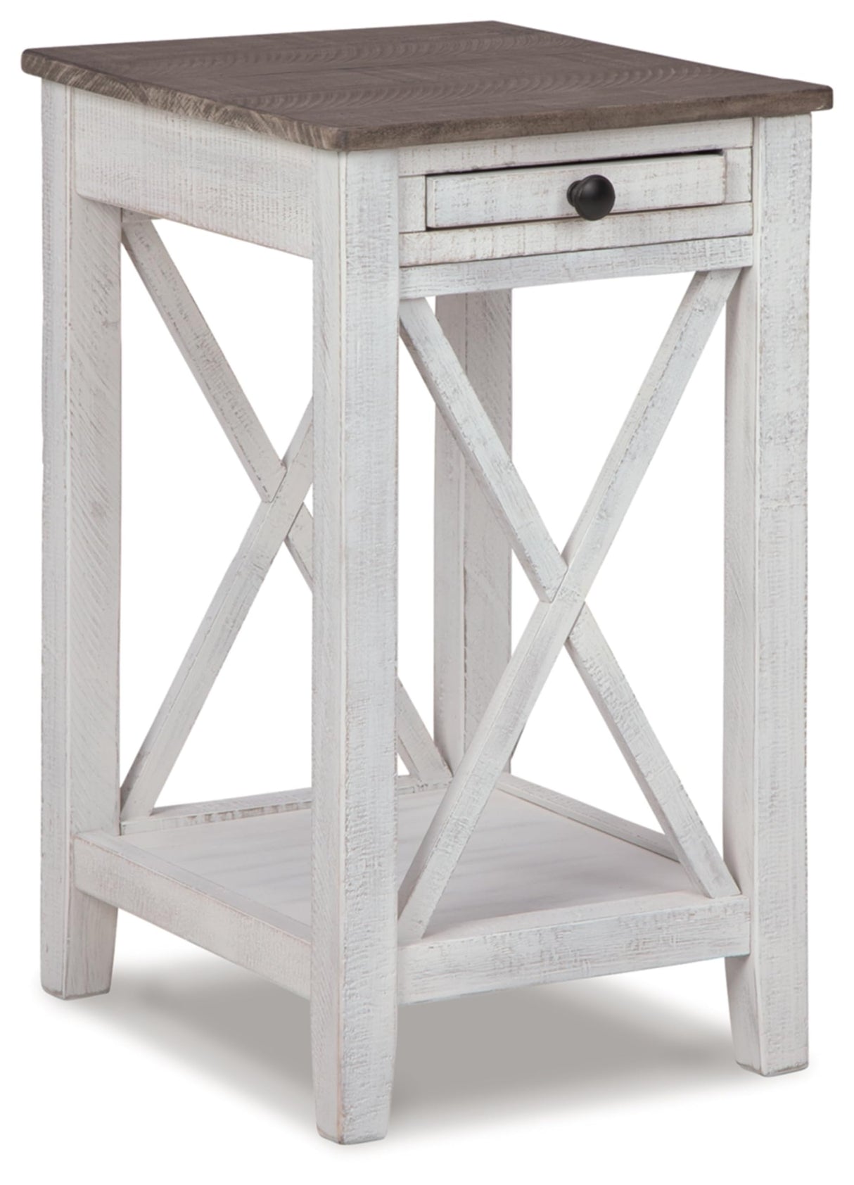 Adalane Modern Farmhouse Accent End Table, Whitewash