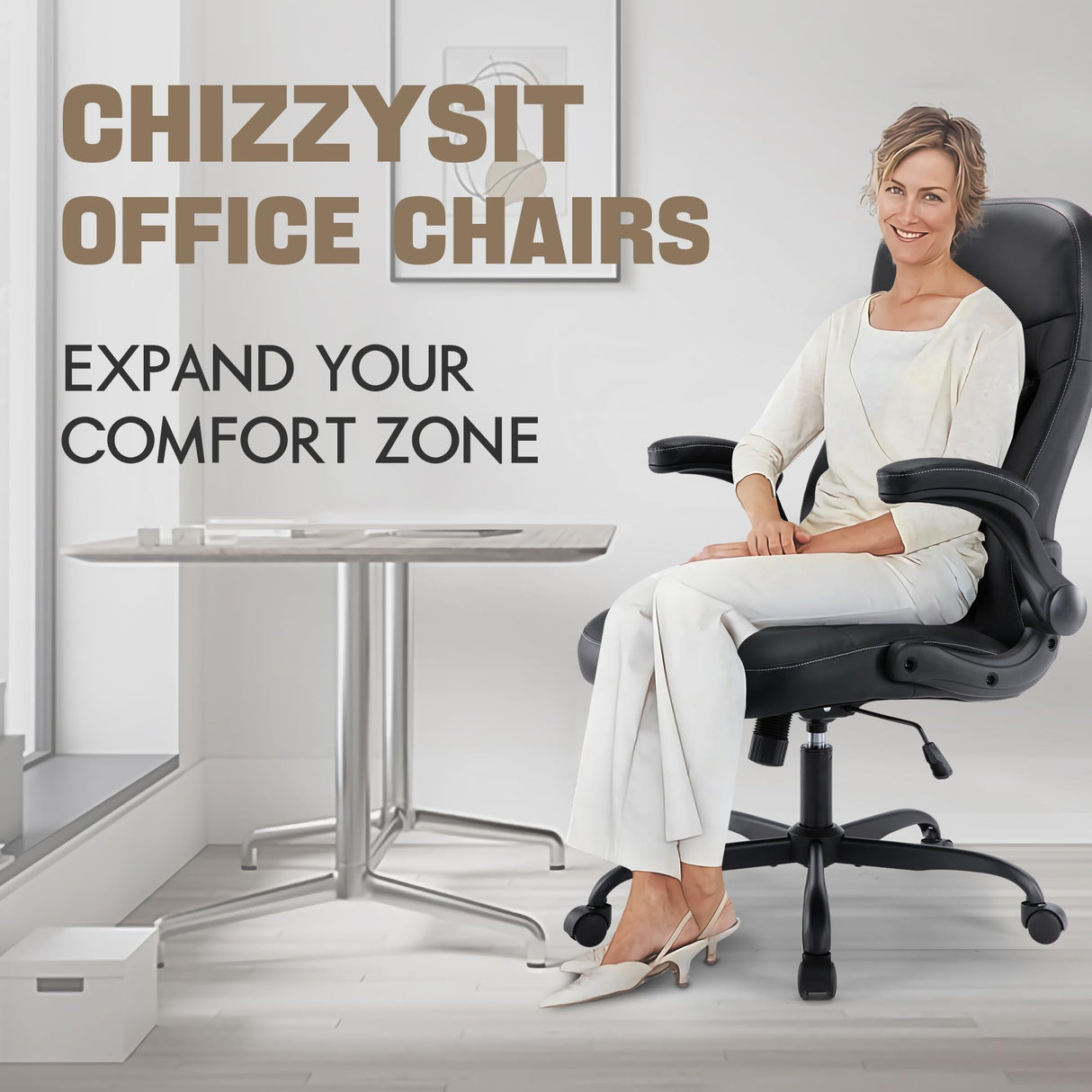 Ergonomic Executive Office Chair with Airbag Lumbar Support,Comfortable Leather Office