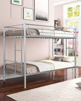 Twin-Over-Twin Metal Bunk Bed - Heavy Duty Bunk Bed Frame - Bunk Beds