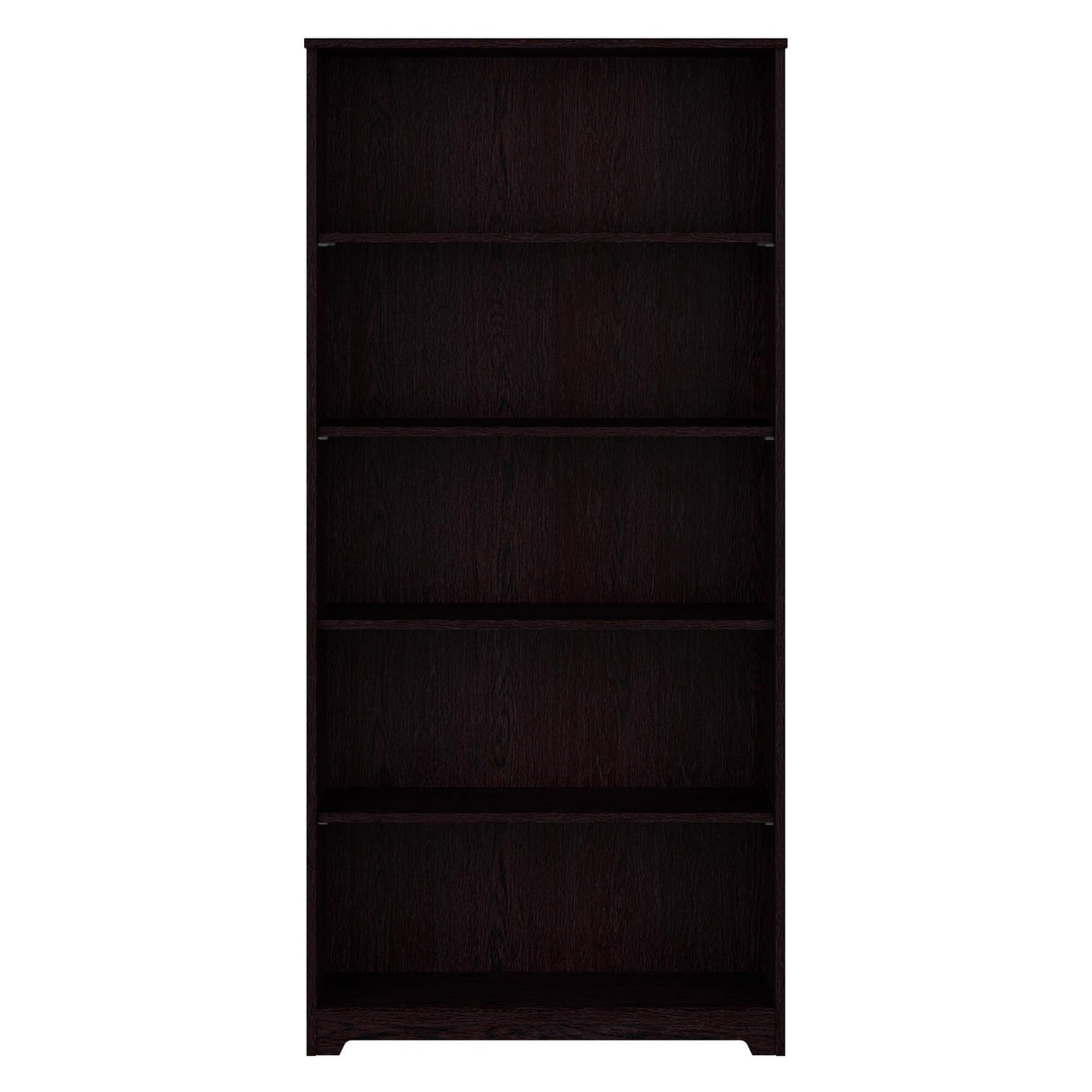 Cabot Tall 5 Shelf Bookcase Large Open Bookshelf in Espresso Oak Sturdy Display Cabinet