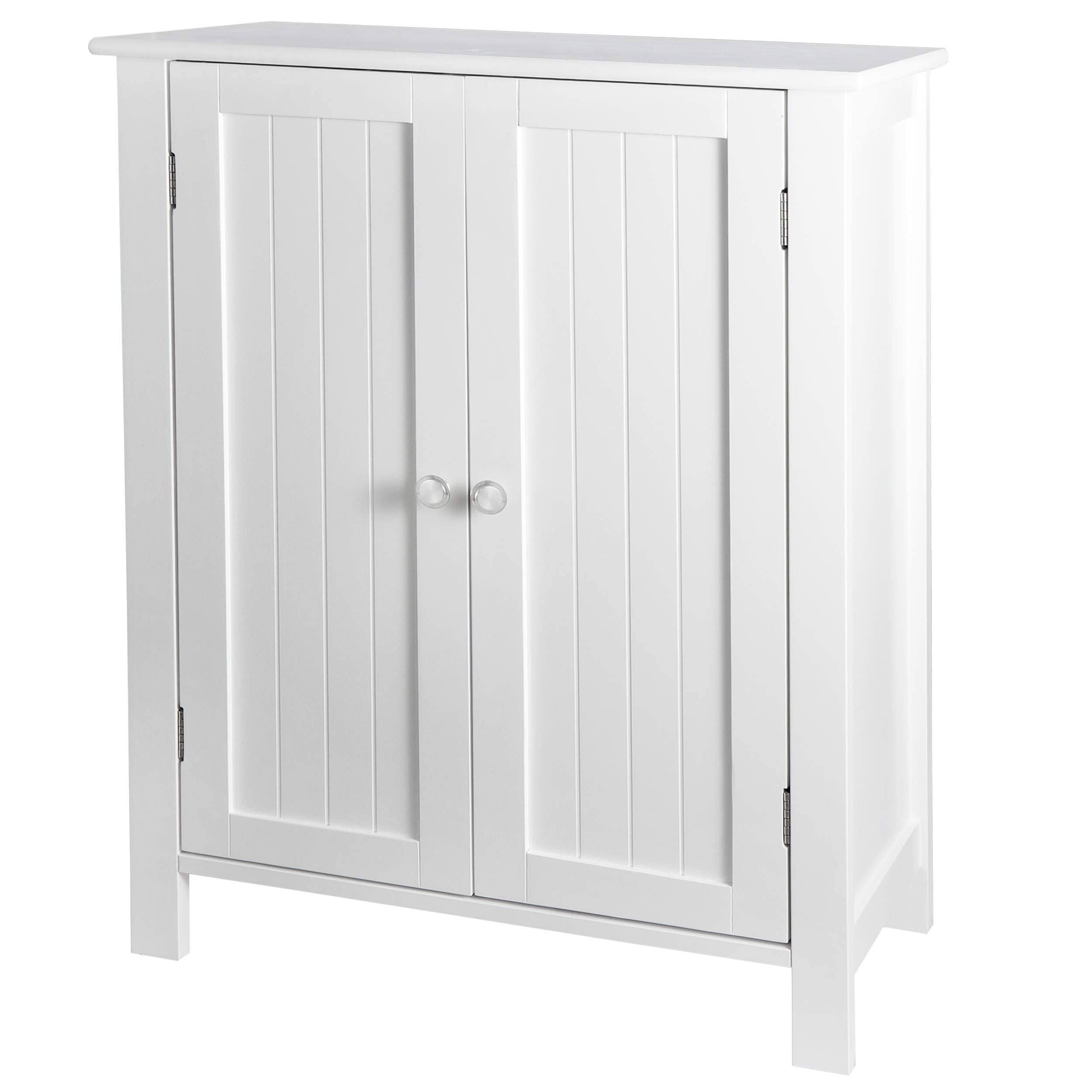 Bathroom Floor Storage Cabinet Free Standing Side Organizer, Tall Kitchen Pantry