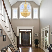 12 Lights Gold Finish Empire Crystal Chandelier Lighting