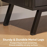 80 Inch Black Rattan TV Stand with LED Lights