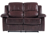 Resonance 60" Bonded Leather Double Reclining Loveseat, Brown