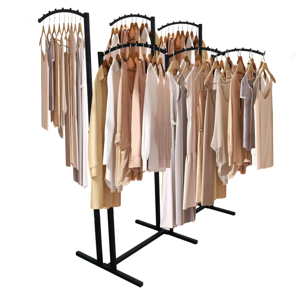 6 Way Clothing Rack, Heavy Duty Metal Clothing Garment Rack with Curved Arms