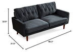 Modern Style Tufted Velvet Couch for Living Room with Soft Fabric