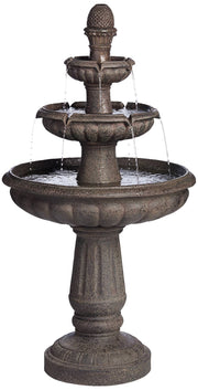 Rendaux Italian Style 3 Tier Outdoor Floor Water Fountain