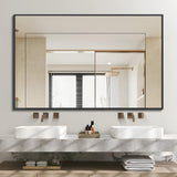 30x40 Inch Black Rectangle Bathroom Mirror with Metal Frame