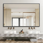 30x40 Inch Black Rectangle Bathroom Mirror with Metal Frame