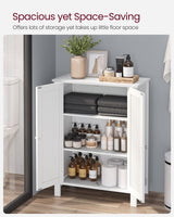 Bathroom Floor Storage Cabinet, Bathroom Storage Unit with 2 Adjustable Shelves,