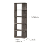 BM159073 Spacious Semi-Backless Wooden Bookcase Gray