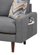 Benjara NIU 59 Inch Loveseat, 2 Throw Pillows, Cushioned Seats