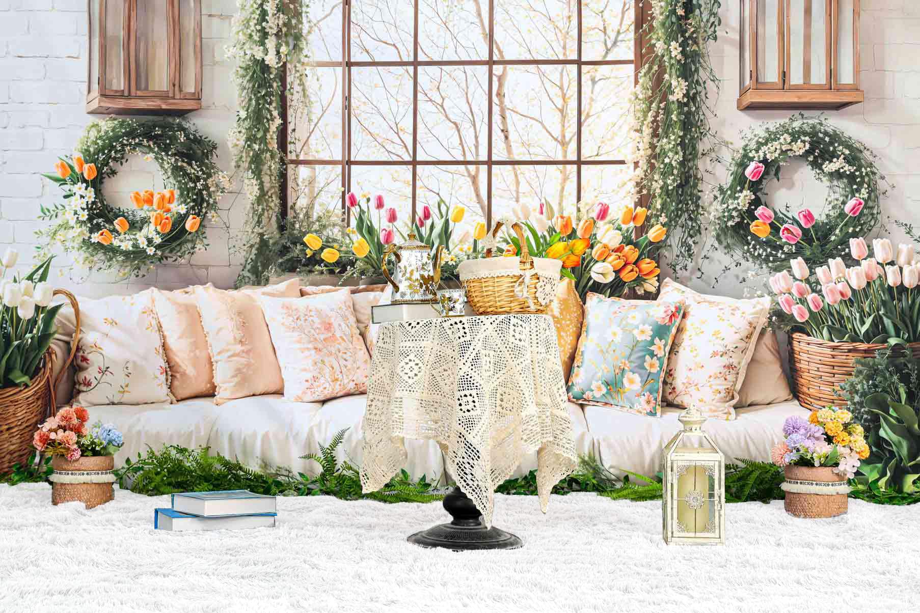 Kate Photography Floor Mats Super Soft PV Fur Rug Fluffy White Plush Area Carpet for Living Room Photography Studio Washable Shaggy Rug 5x10ft