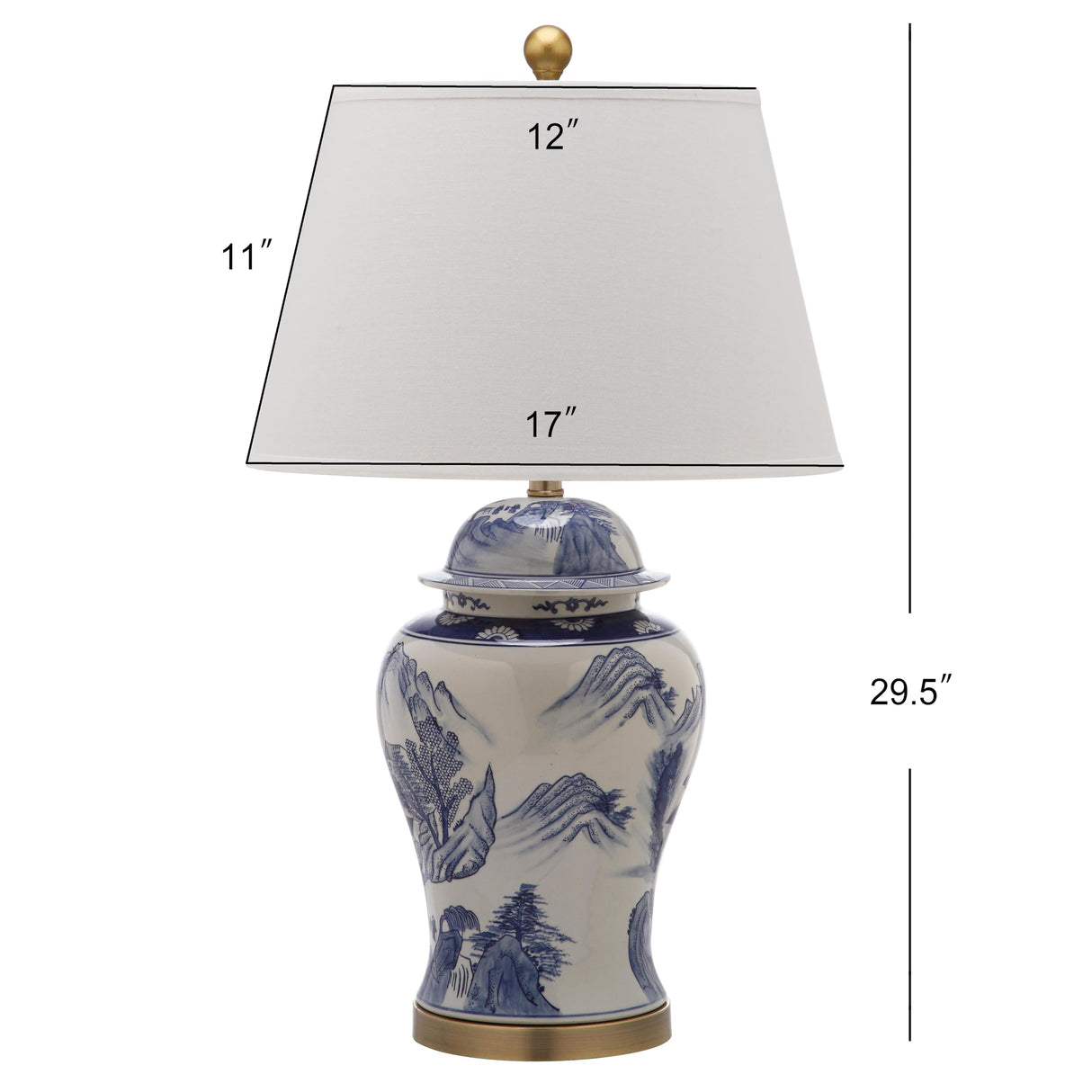 Blue & White Chinoiserie Ginger Jar Table Lamps - Set of 2