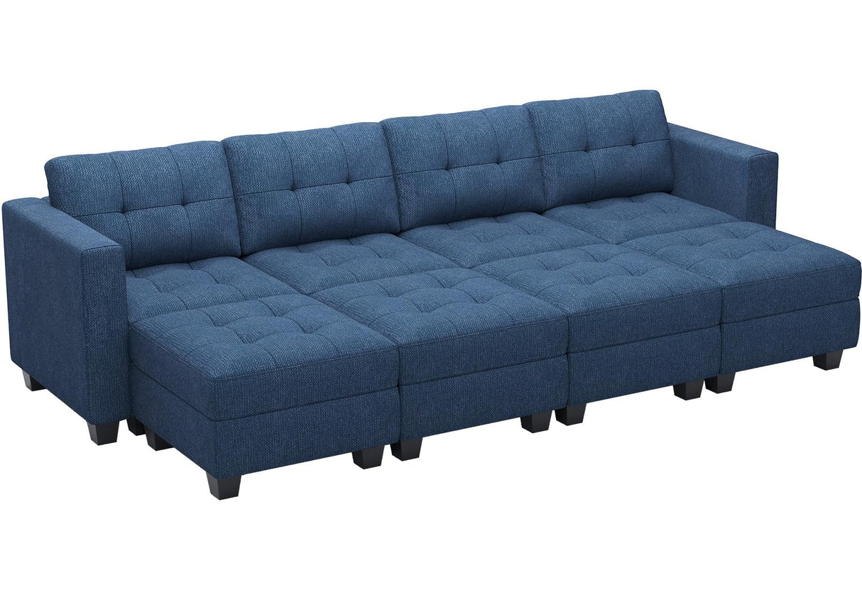 Storage Modular Sleeper Sofa Sectional Couch with Wide Chaises Convertible Sectional