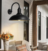 Large 18" Outdoor Barn Gooseneck Light Dusk to Dawn, Classic Farmhouse Barn Wall