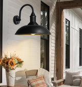 Large 18" Outdoor Barn Gooseneck Light Dusk to Dawn, Classic Farmhouse Barn Wall