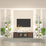 Plant Stand Shelf Indoor with 6 Grow Light, 7 Tier 65" Tall 2 Pack Half Moon Large Lighted Plant Rack Organizer