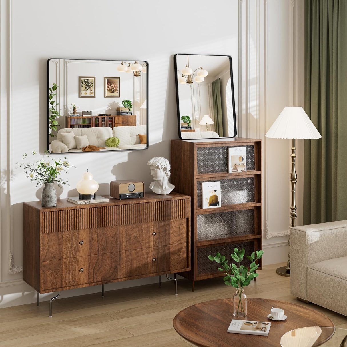 60x36 Black Metal Frame Bathroom Mirror - Wall Mounted Rectangle Vanity Mirror