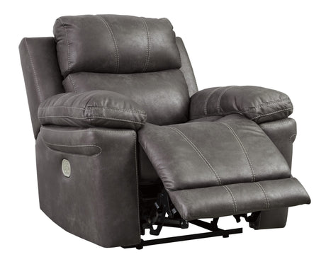 Erlangen Faux Leather Power Recliner with Adjustable Headrest & USB Charging Port