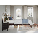 Solid Wood Twin XL Bed with Footboard and USB Charger in Walnut