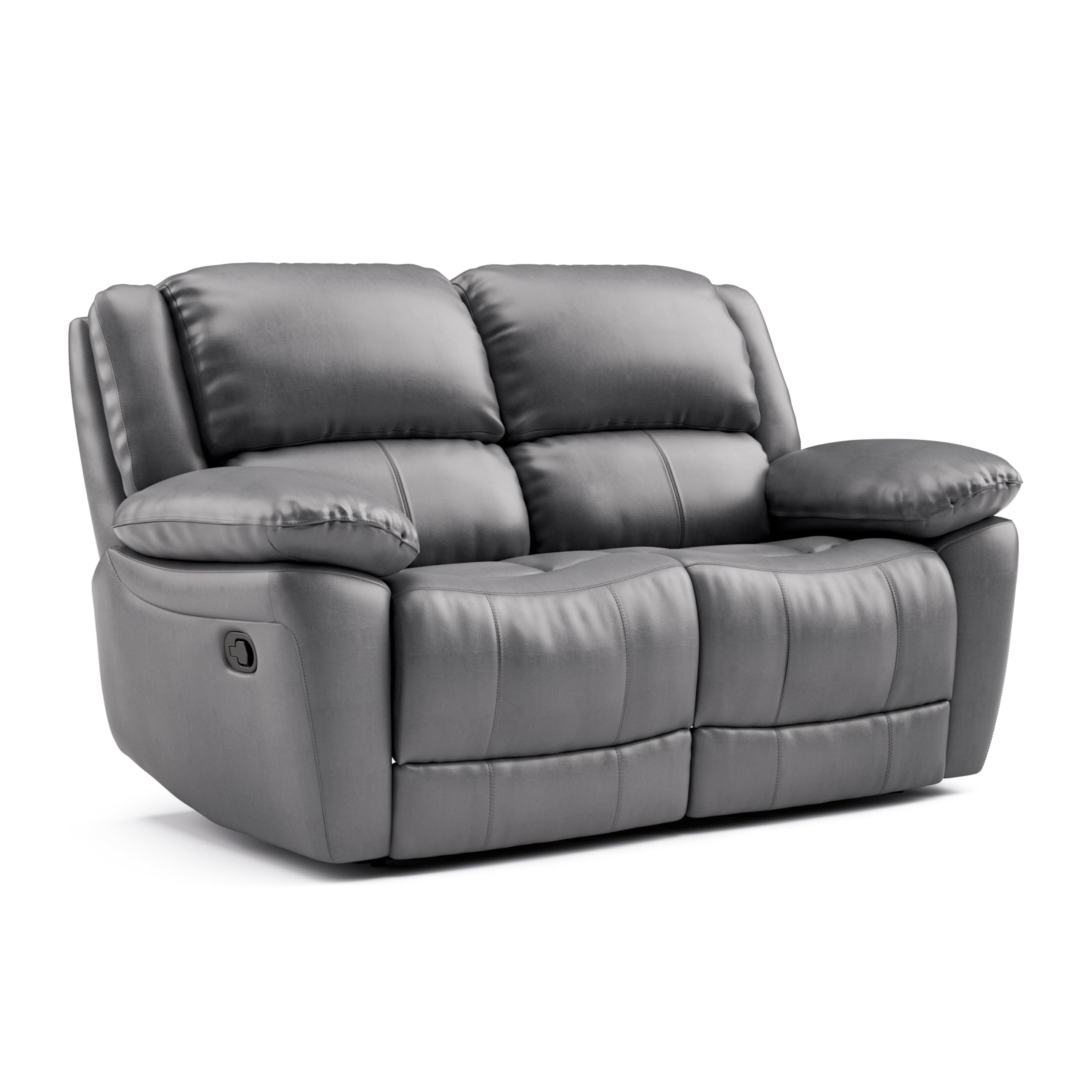 Sorin Modern 2-Piece Leather Recliner Sofa Set with Pillow Armrests