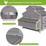 Chicken Coop with Large Nesting Box Outdoor Wooden Hen House Poultry Cage