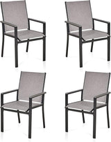 Outdoor Dining Chair Set of 6, Textilene Patio Furniture Chair