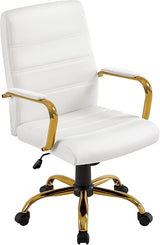 Mid-Back PU Leather Office Chair with Lumbar Support