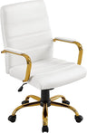 Mid-Back PU Leather Office Chair with Lumbar Support