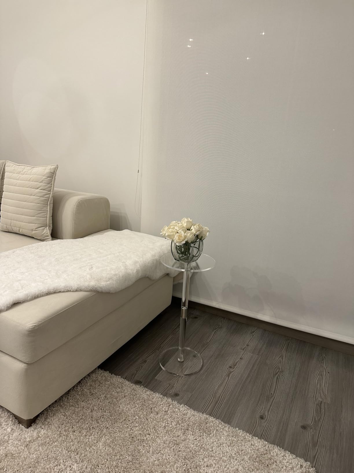 Small Drink Table,Acrylic Side Table,Small Pedestal Side Table Suitable for Small Spaces