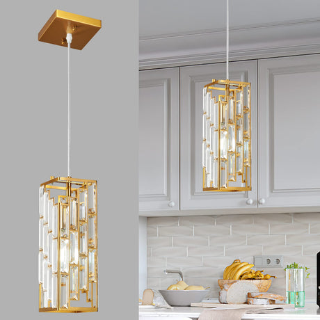 Gold Pendant Lighting Modern Pendant Light, Mini Crystal Chandeliers,Adjustable