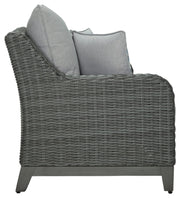 Outdoor Elite Park Patio Wicker Loveseat with Cushion, Gray