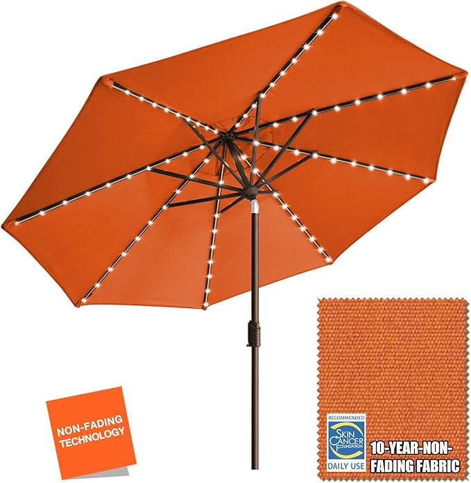 USA 10-Year-Non-Fading Solar 9ft Market Umbrella