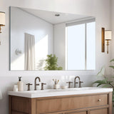 Frameless Mirror, 30x48 inch Rectangle Bathroom Mirrors for Wall, Upgraded Shatterproof Large Vanity Mirror Over Sink