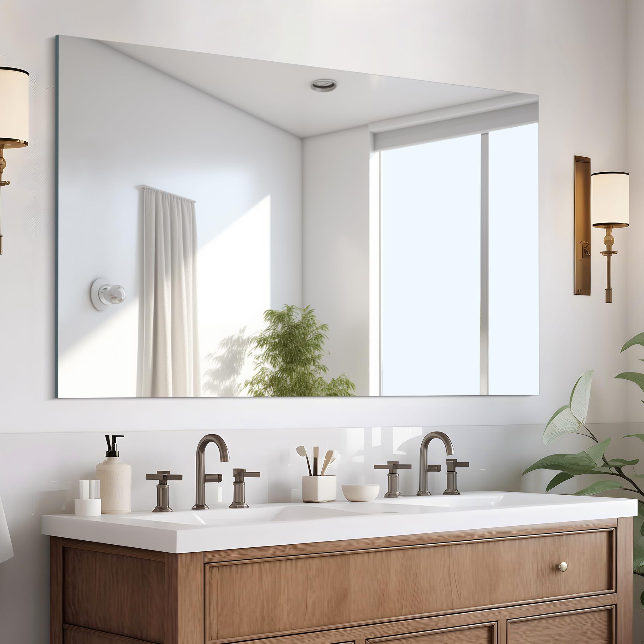 Frameless Mirror,  Rectangle Bathroom Mirrors