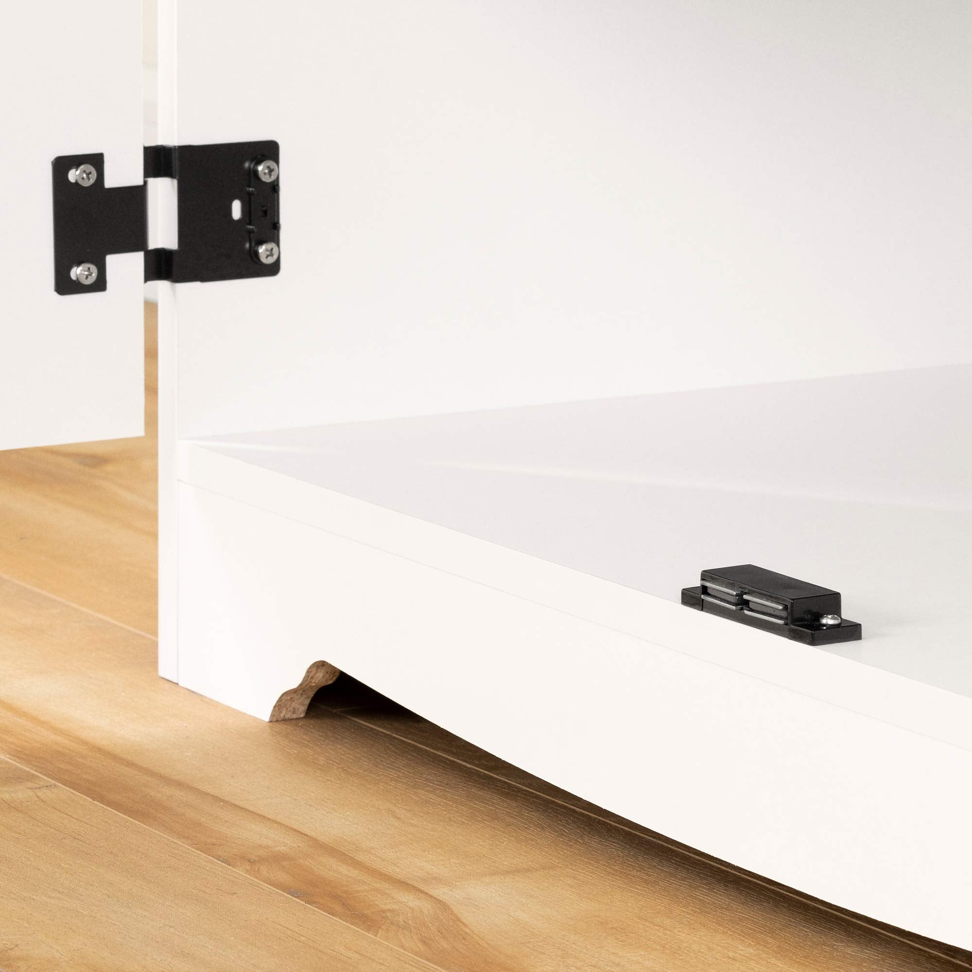 Farnel 2-Door Storage Cabinet-Pure White, Tall with 4