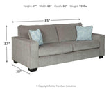 Altari Modern Queen Sofa Sleeper with 2 Accent Pillows, Light Gray