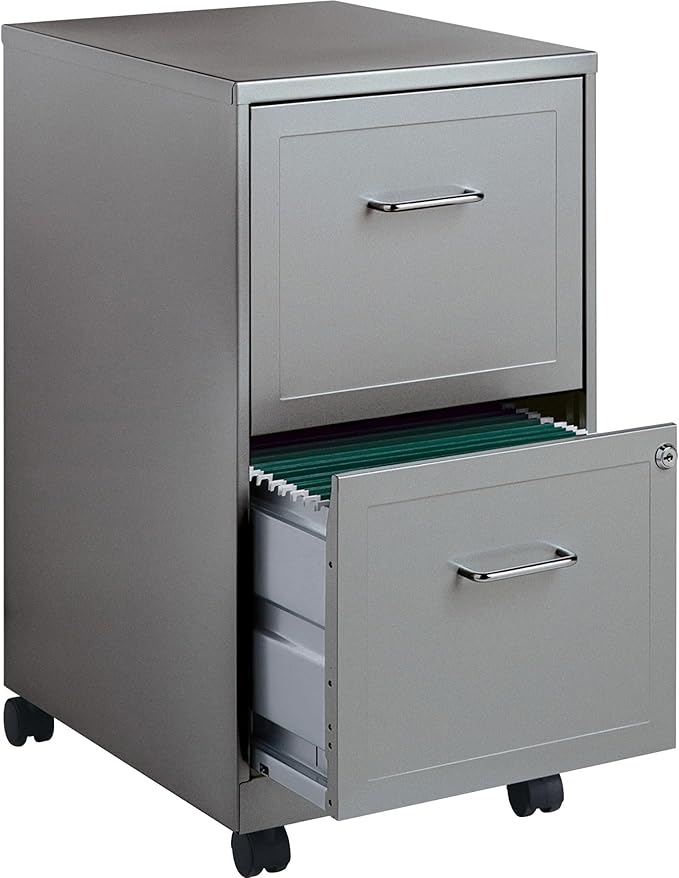 2-Drawer Mobile File Cabinet, Gray- (LLR16873)