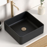 Black Bathroom Vessel Sink 14 Inch Above Counter Square Black Vessel Sink Faucet