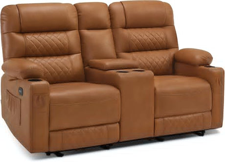 Loveseat Recliner with Console, Electric Reclining Loveseat with Heat and Vibration, Cup