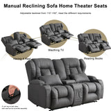 RV Loveseat Recliner | Manual Reclining Loveseat Sofa | Wall Hugger Recliners RV Couch